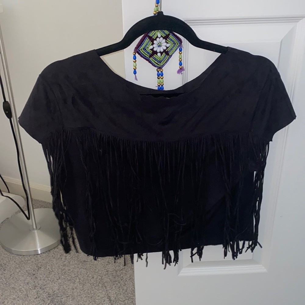 Zara black suede top